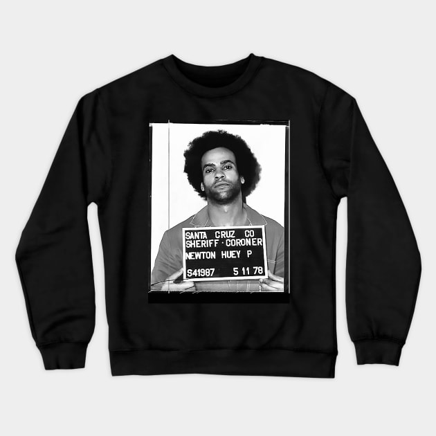 Huey Newton - MugShot Crewneck Sweatshirt by UrbanLifeApparel